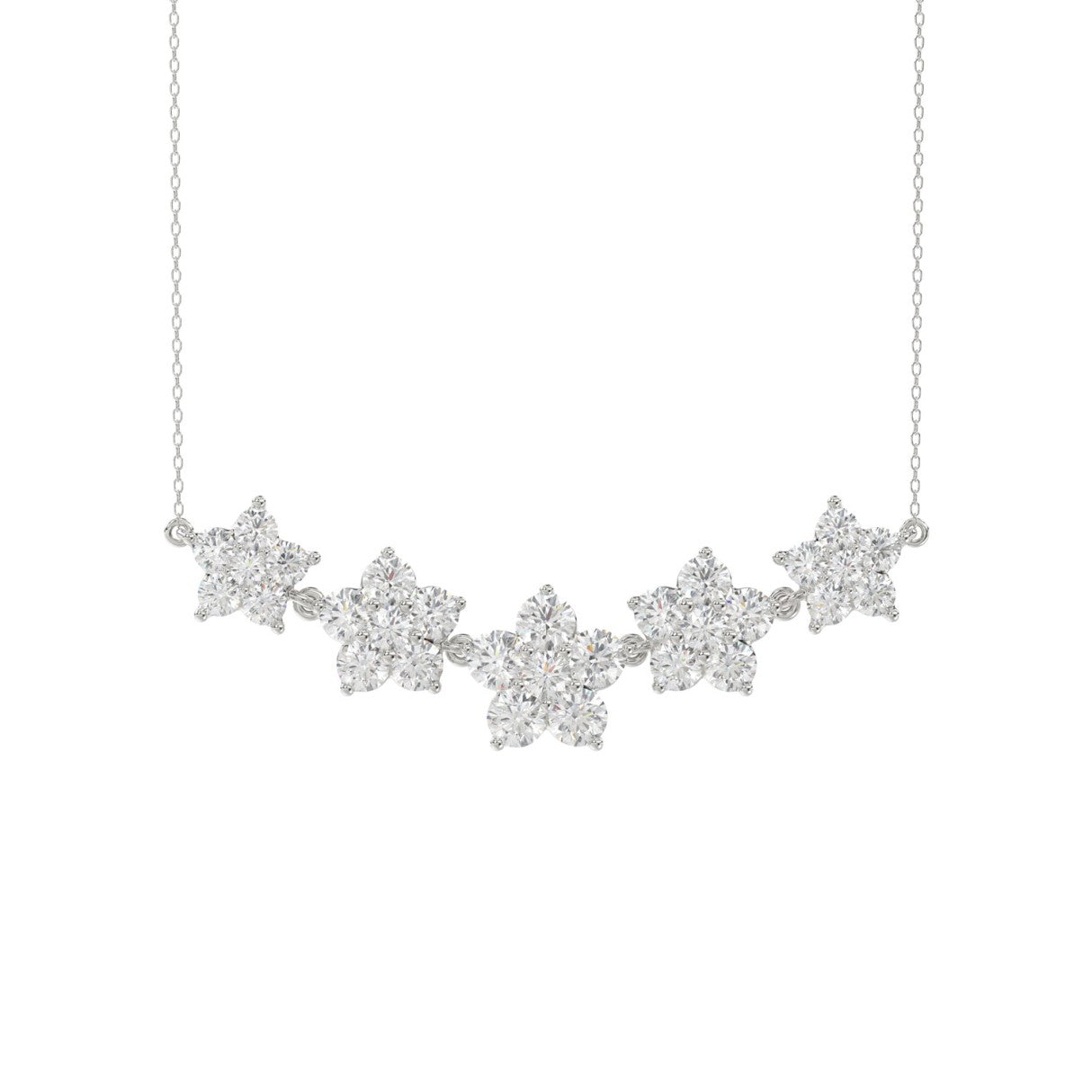 14K WHITE GOLD 2 3/4CT ROUND DIAMOND LADIES NECKLACE