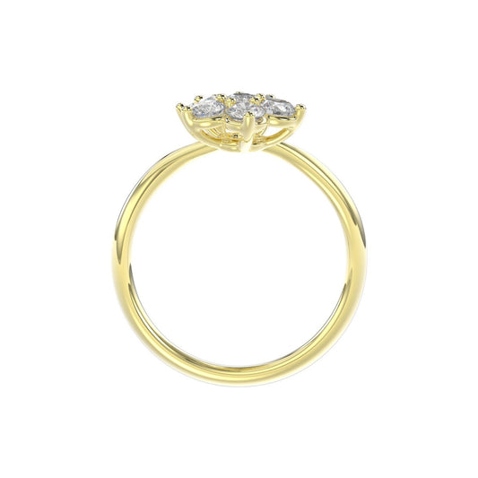LADIES RING 1CT ROUND DIAMOND 14K YELLOW GOLD