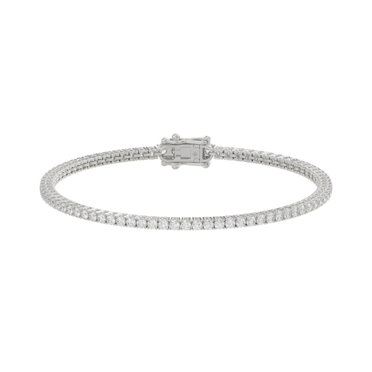 14K WHITE GOLD 3CT ROUND DIAMOND LADIES BRACELET