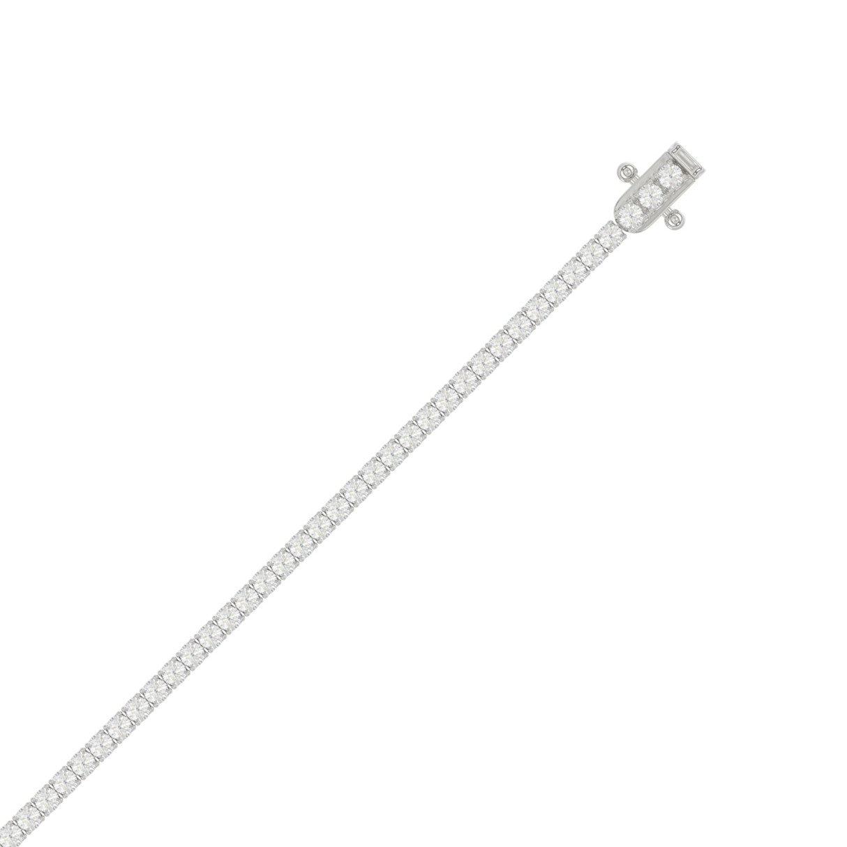 14K WHITE GOLD 3CT ROUND DIAMOND LADIES BRACELET
