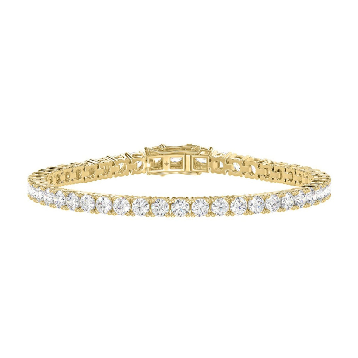 14K YELLOW GOLD 3CT ROUND DIAMOND LADIES BRACELET