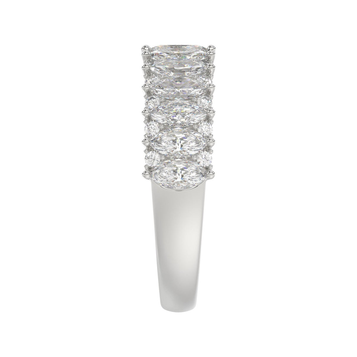 14K WHITE GOLD 1 1/2CT ROUND/MARQUISE DIAMOND LADIES BAND
