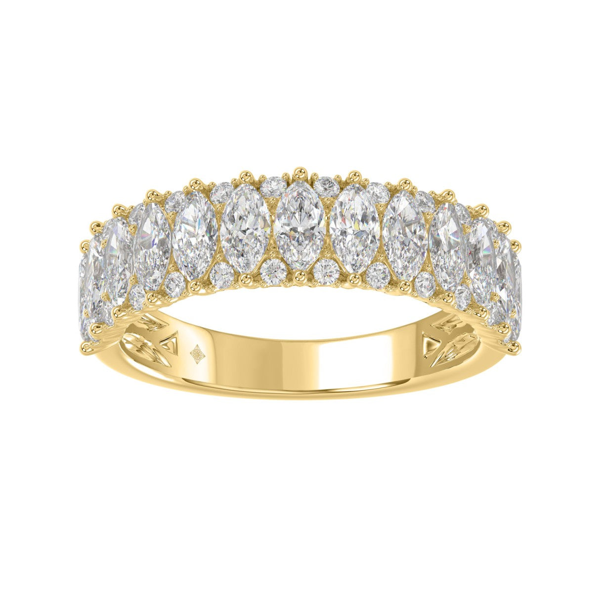 14K YELLOW GOLD 1 1/2CT ROUND/MARQUISE DIAMOND LADIES BAND