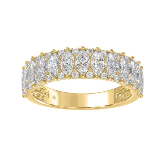 14K YELLOW GOLD 1 1/2CT ROUND/MARQUISE DIAMOND LADIES BAND