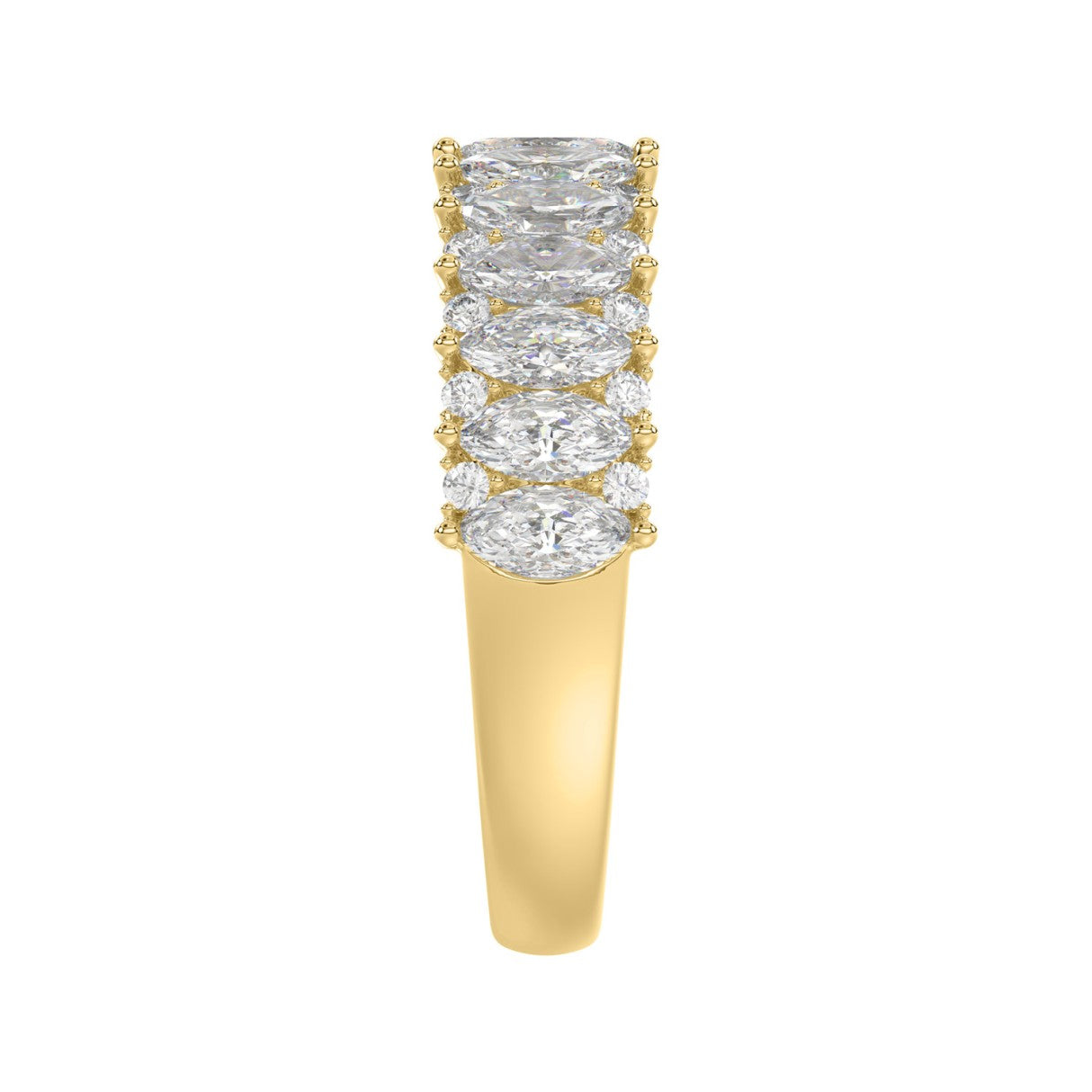 14K YELLOW GOLD 1 1/2CT ROUND/MARQUISE DIAMOND LADIES BAND