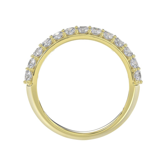 14K YELLOW GOLD 2 1/2CT ROUND/EMERALD DIAMOND LADIES BAND
