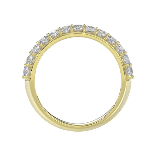 14K YELLOW GOLD 2 1/2CT ROUND/EMERALD DIAMOND LADIES BAND