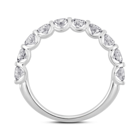 LADIES BAND 1CT ROUND DIAMOND 14K WHITE GOLD