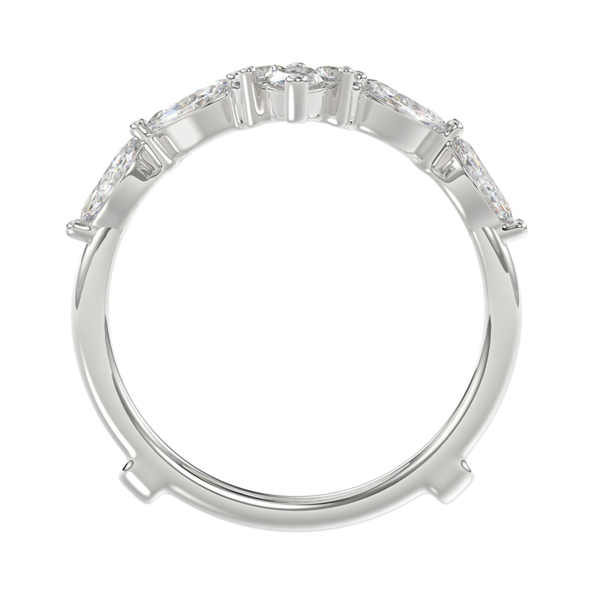 LADIES ENHANCERS RING 1 1/4CT ROUND/MARQUISE DIAMOND 14K WHITE GOLD