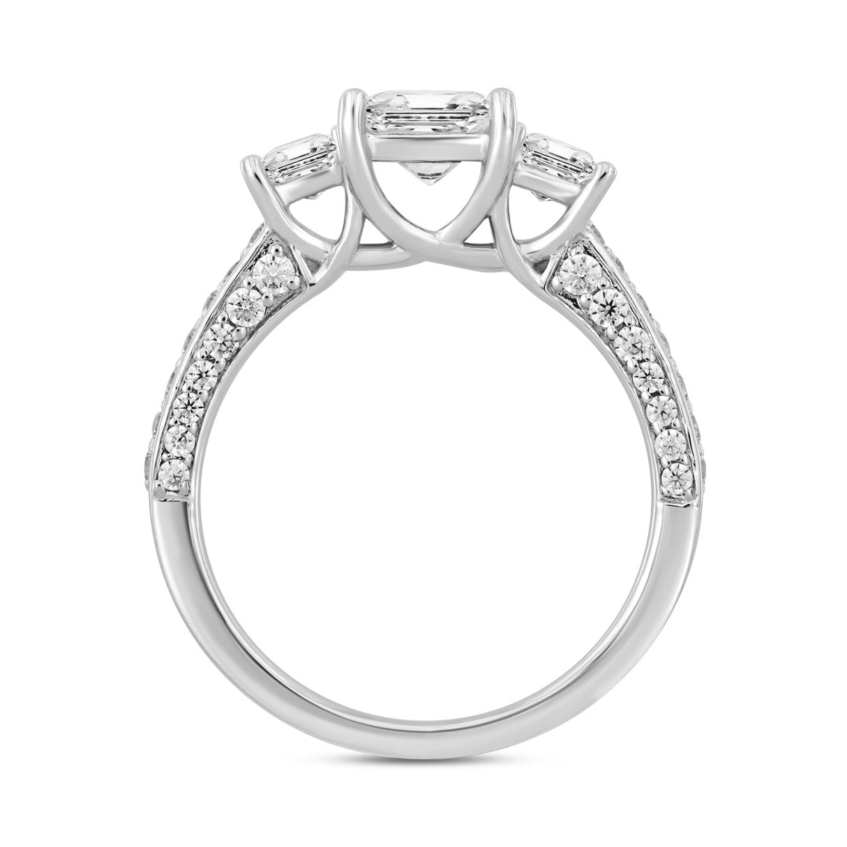 14K WHITE GOLD 2CT ROUND/PRINCESS DIAMOND LADIES RING