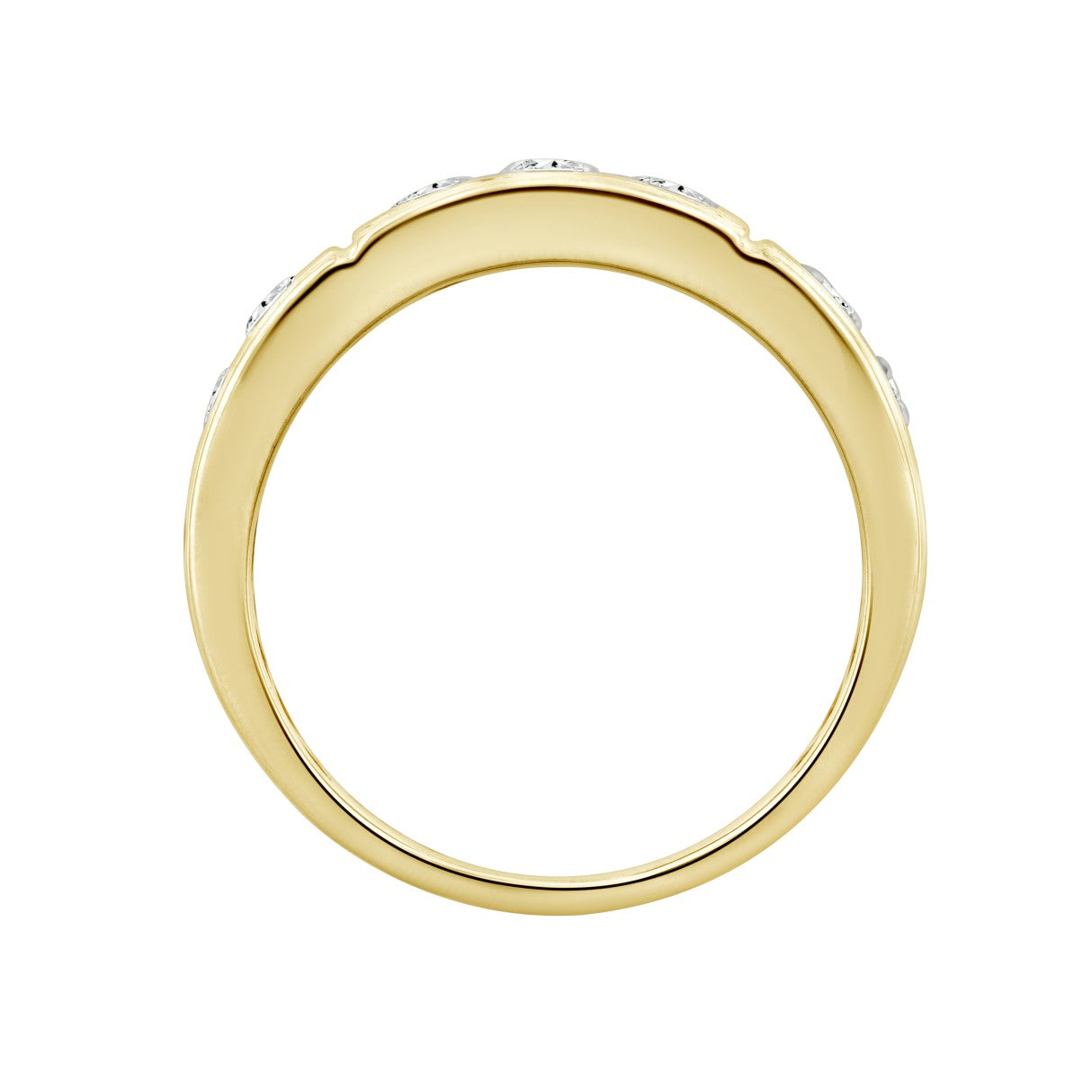 MEN'S RING 1 1/2CT ROUND DIAMOND 14K YELLOW GOLD
