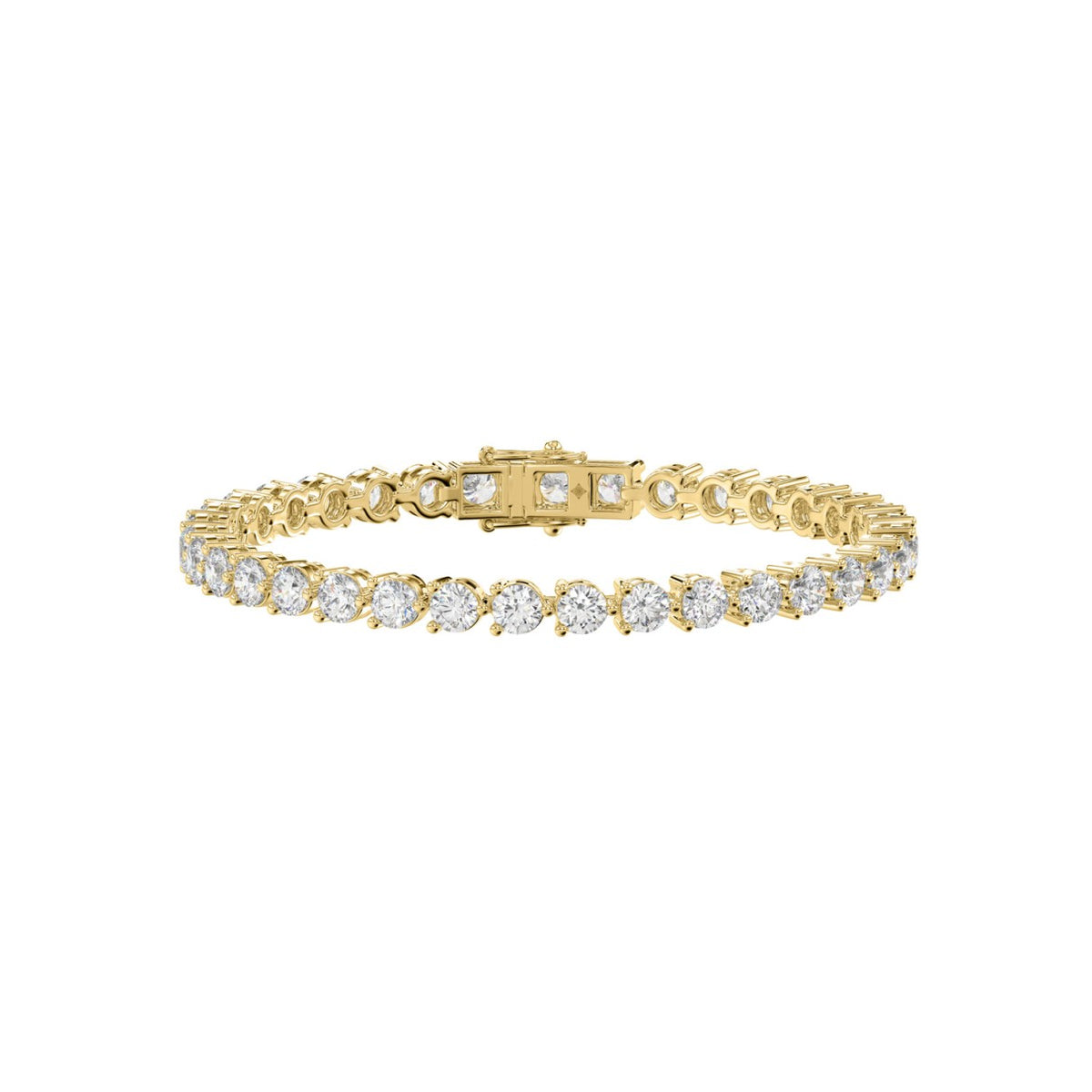 LADIES BRACELET 3CT ROUND DIAMOND 14K YELLOW GOLD