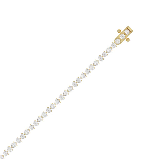 LADIES BRACELET 3CT ROUND DIAMOND 14K YELLOW GOLD