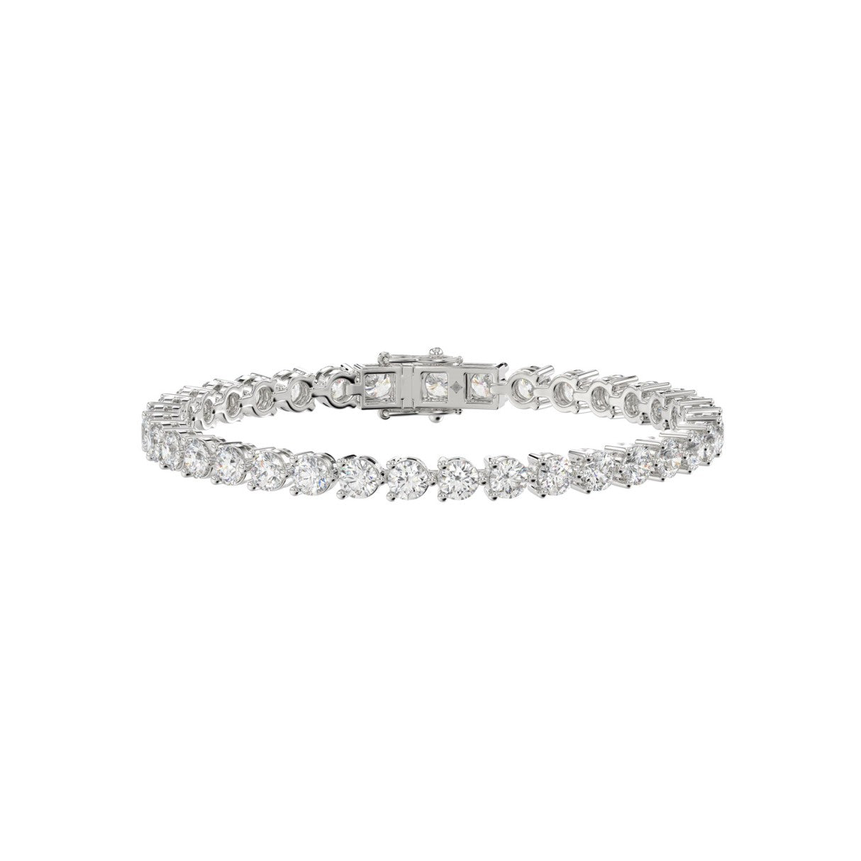 LADIES BRACELET 5CT ROUND DIAMOND 14K WHITE GOLD