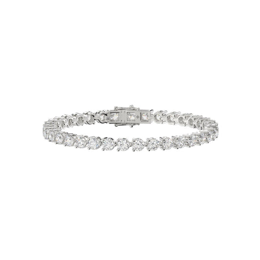 LADIES BRACELET 5CT ROUND DIAMOND 14K WHITE GOLD