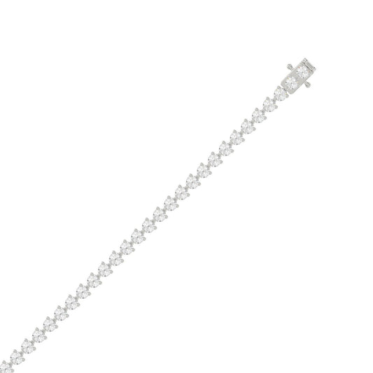 LADIES BRACELET 5CT ROUND DIAMOND 14K WHITE GOLD