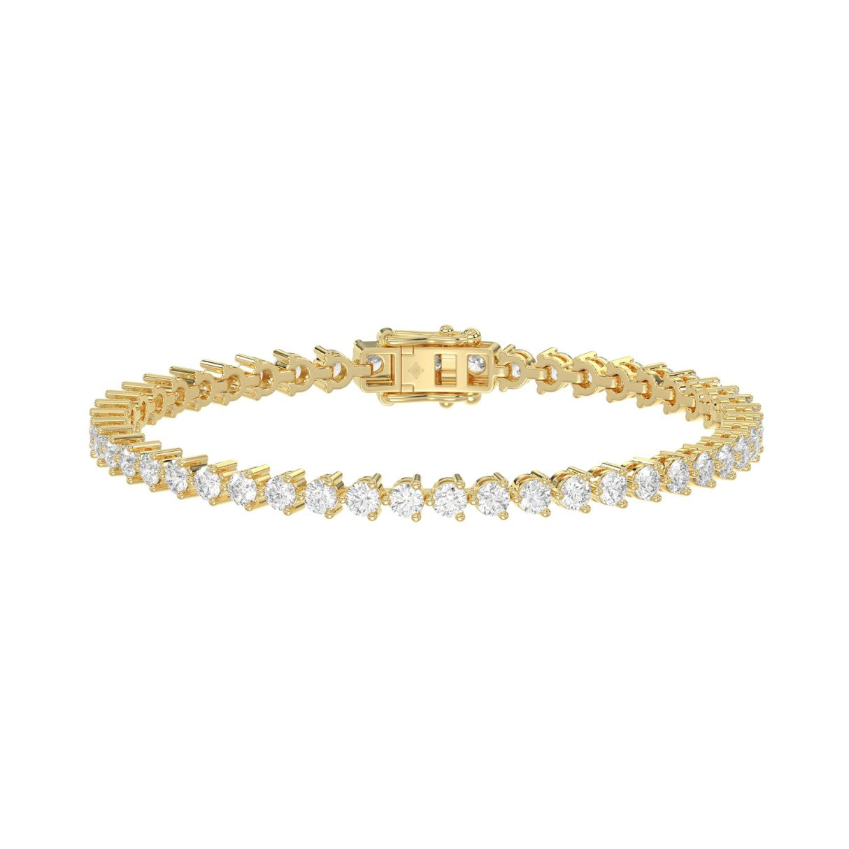 LADIES BRACELET 5CT ROUND DIAMOND 14K YELLOW GOLD