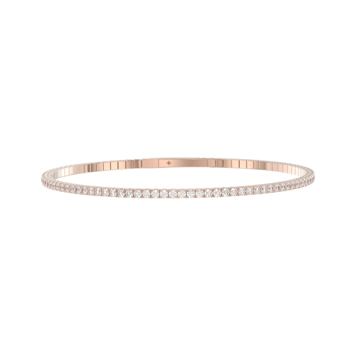 LADIES FLEXIBLE BANGLE 5 1/3CT ROUND DIAMOND 14K ROSE GOLD 