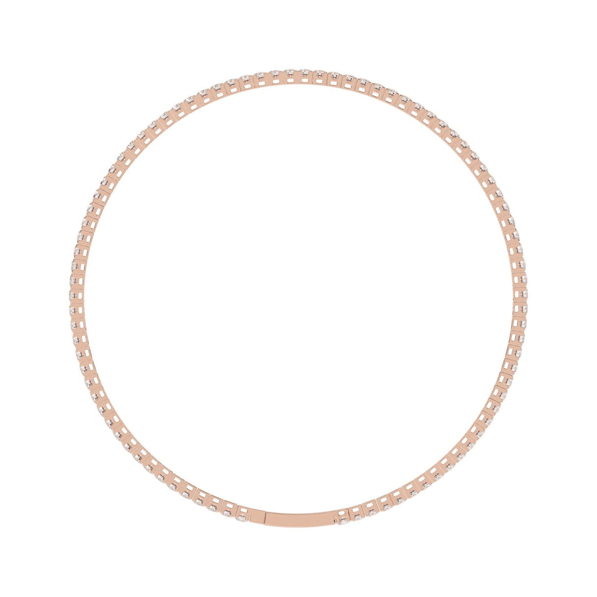 LADIES FLEXIBLE BANGLE 5 1/3CT ROUND DIAMOND 14K ROSE GOLD 