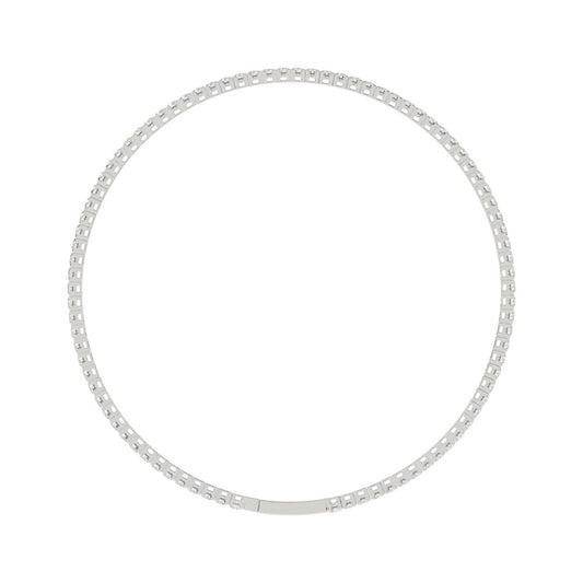 LADIES FLEXIBLE BANGLE 5 1/3CT ROUND DIAMOND 14K WHITE GOLD 