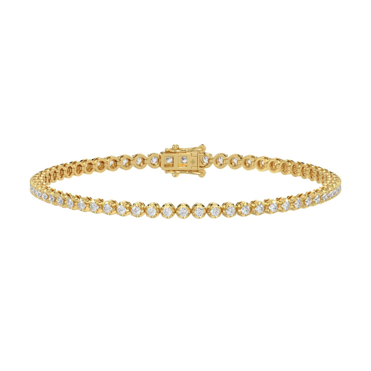 MENS BRACELET 2 1/2CT ROUND DIAMOND 14K YELLOW GOLD 