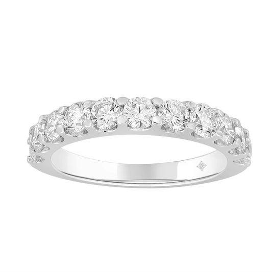 LADIES BAND 2CT ROUND DIAMOND 14K WHITE GOLD