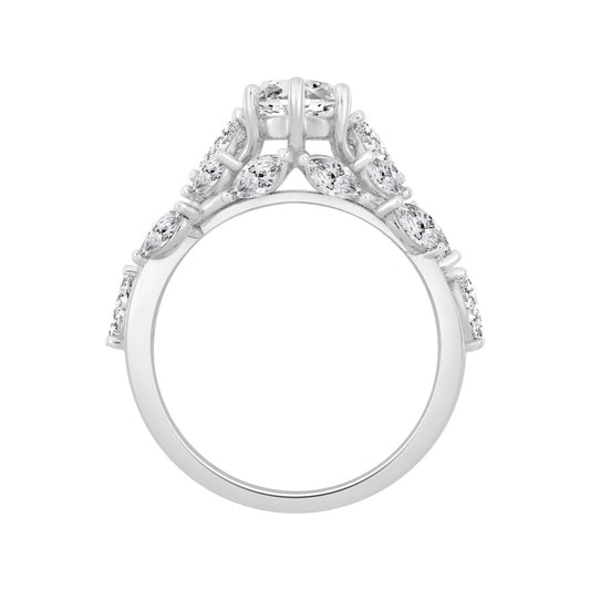 14K WHITE GOLD 3 5/8CT MARQUISE DIAMOND LADIES RING (CENTER STONE MARQUISE DIAMOND 2.00CT)