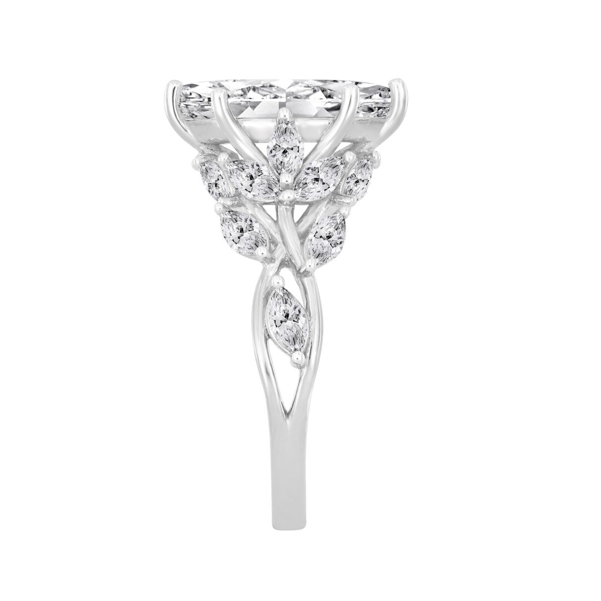 14K WHITE GOLD 3 5/8CT MARQUISE DIAMOND LADIES RING (CENTER STONE MARQUISE DIAMOND 2.00CT)