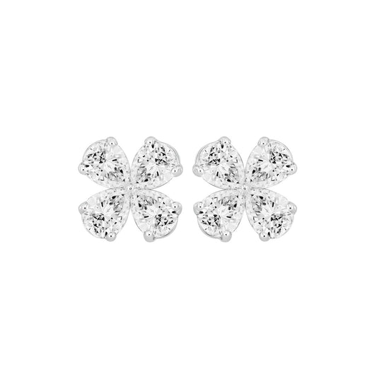 LADIES EARRINGS 1 1/3CT PEAR DIAMOND 14K WHITE GOLD