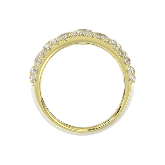 14K YELLOW GOLD 5.00CT ROUND/EMERALD DIAMOND LADIES BAND