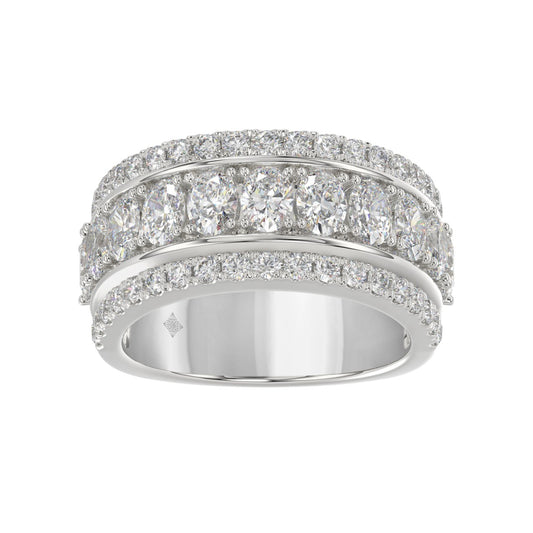 14K WHITE GOLD 2 1/4CT ROUND/OVAL DIAMOND LADIES BAND