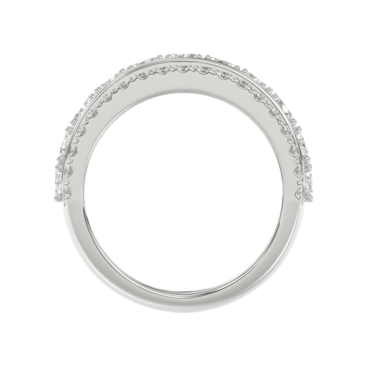 14K WHITE GOLD 2 1/4CT ROUND/OVAL DIAMOND LADIES BAND
