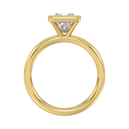 LADIES SOLITAIRE RING 2CT PRINCESS DIAMOND 14K YELLOW GOLD (CENTER STONE PRINCESS DIAMOND 2CT )