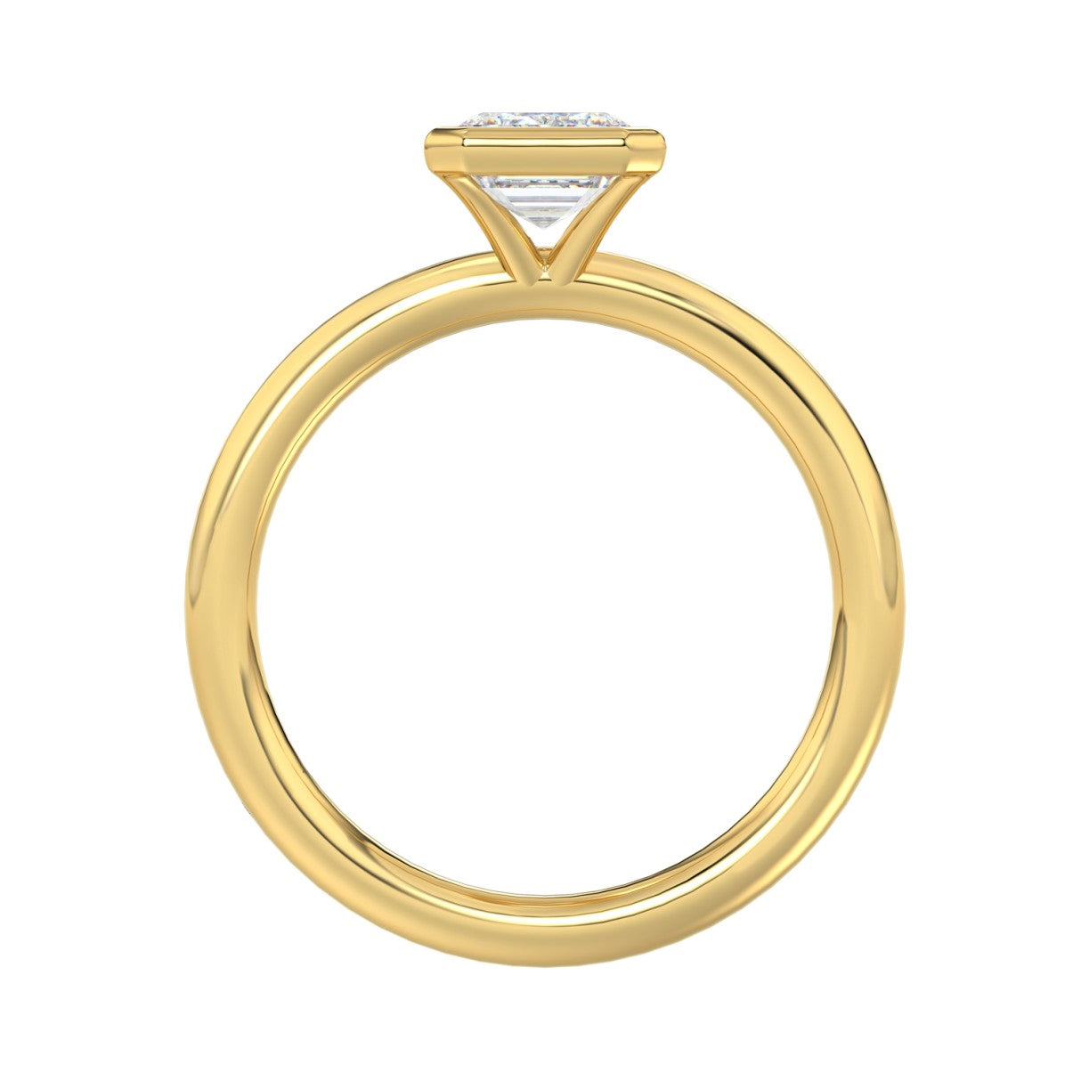 LADIES SOLITAIRE RING 2CT EMERALD DIAMOND 14K YELLOW GOLD (CENTER STONE EMERALD DIAMOND 2CT )