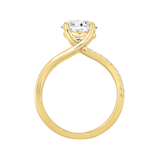 14K YELLOW GOLD 2 1/4CT ROUND DIAMOND LADIES RING (CENTER STONE ROUND DIAMOND 2.00CT)