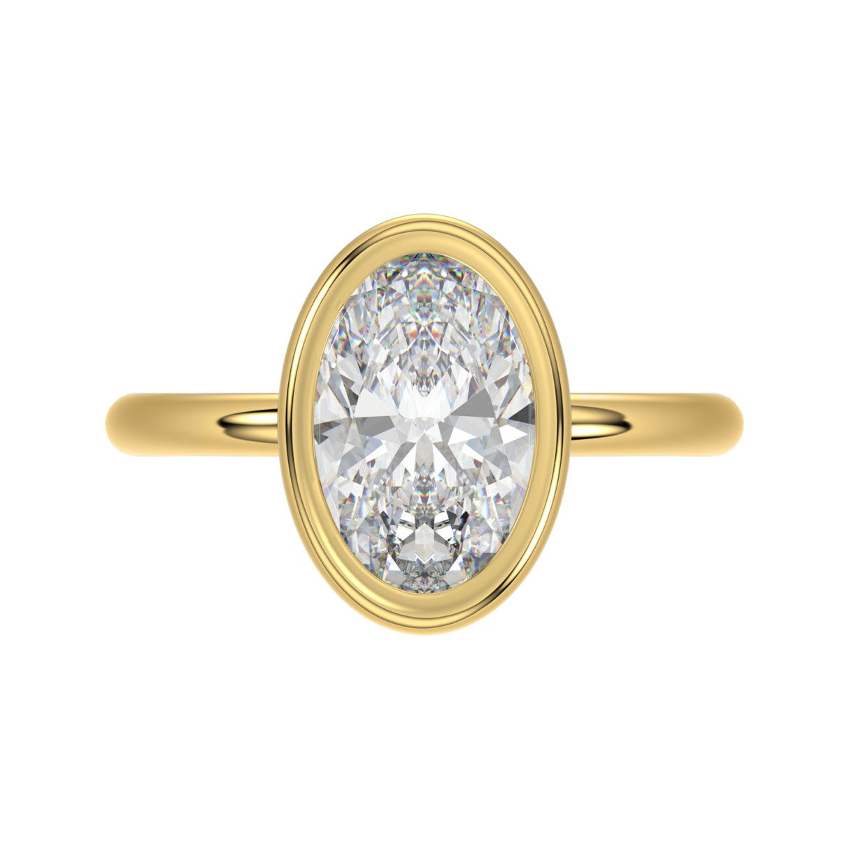 LADIES SOLITAIRE RING 3CT OVAL DIAMOND 14K YELLOW GOLD (CENTER STONE OVAL DIAMOND 3CT )