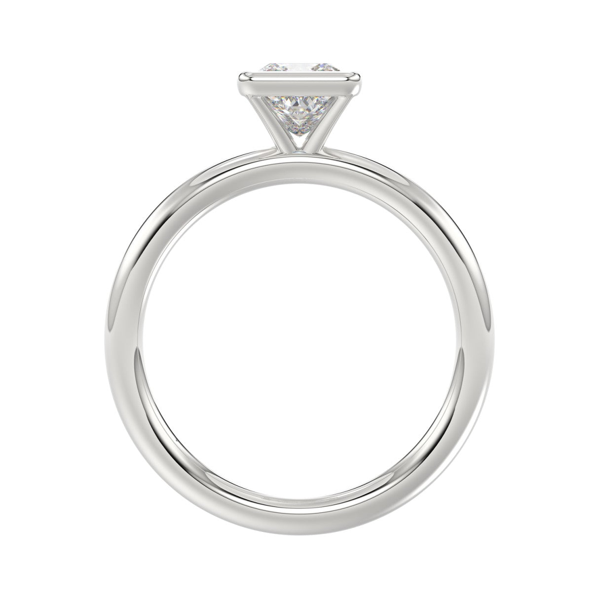 LADIES SOLITAIRE RING 1CT PRINCESS DIAMOND 14K WHITE GOLD (CENTER STONE PRINCESS DIAMOND 1CT )