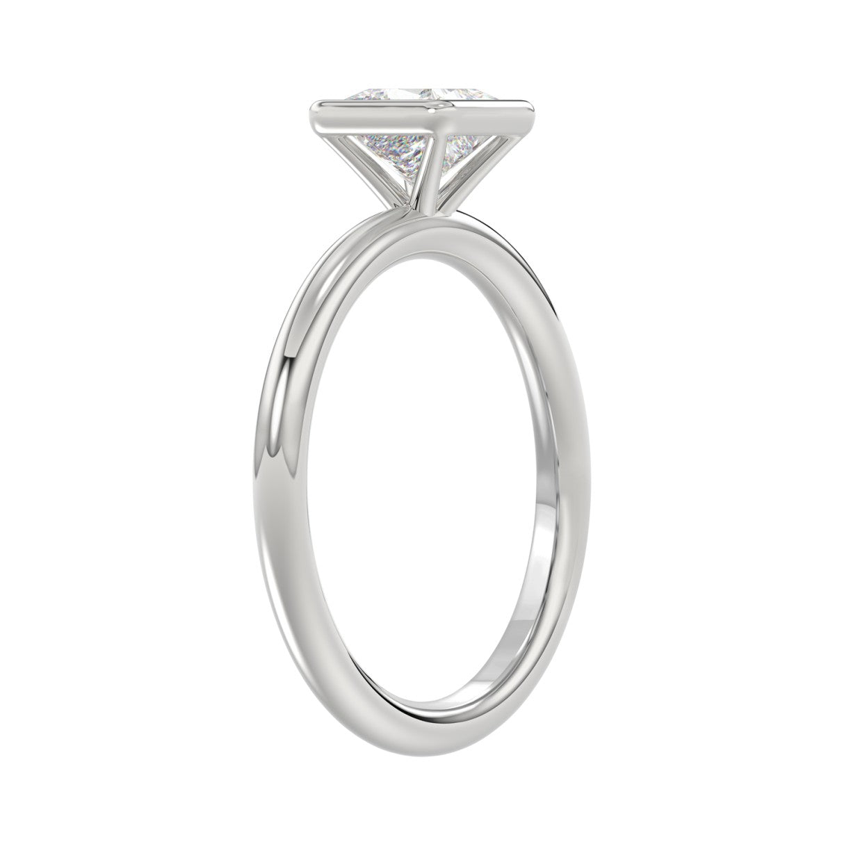 LADIES SOLITAIRE RING 1CT PRINCESS DIAMOND 14K WHITE GOLD (CENTER STONE PRINCESS DIAMOND 1CT )