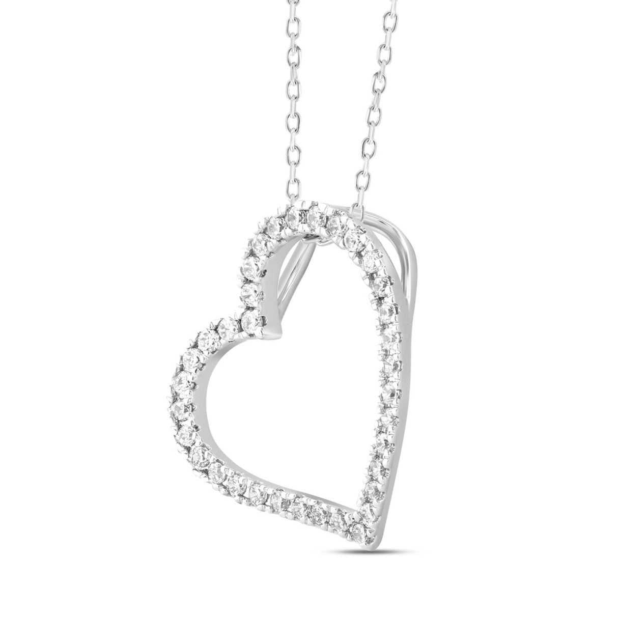 14K WHITE GOLD 1/3CT ROUND DIAMOND LADIES PENDANT WITH CHAIN