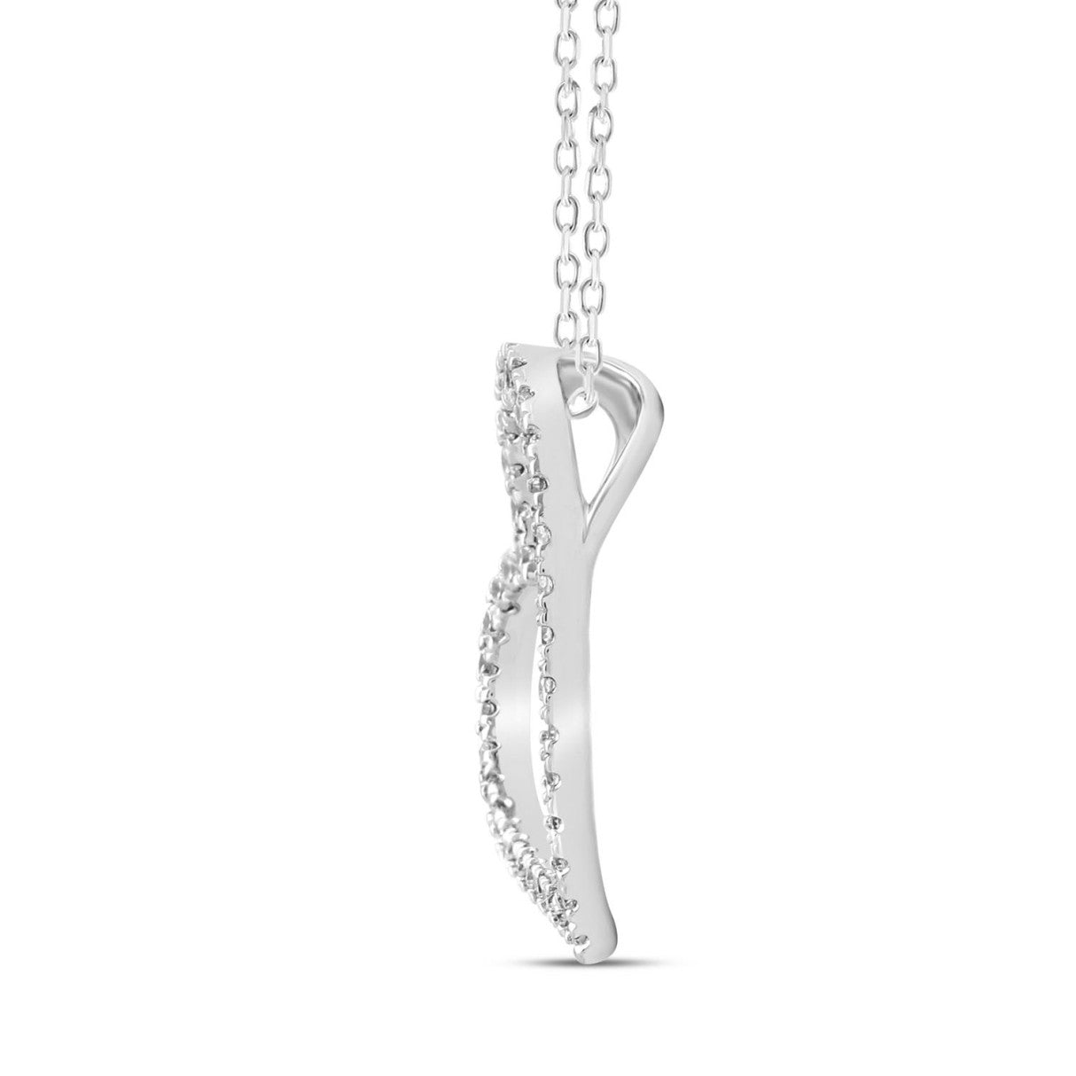 14K WHITE GOLD 1/3CT ROUND DIAMOND LADIES PENDANT WITH CHAIN
