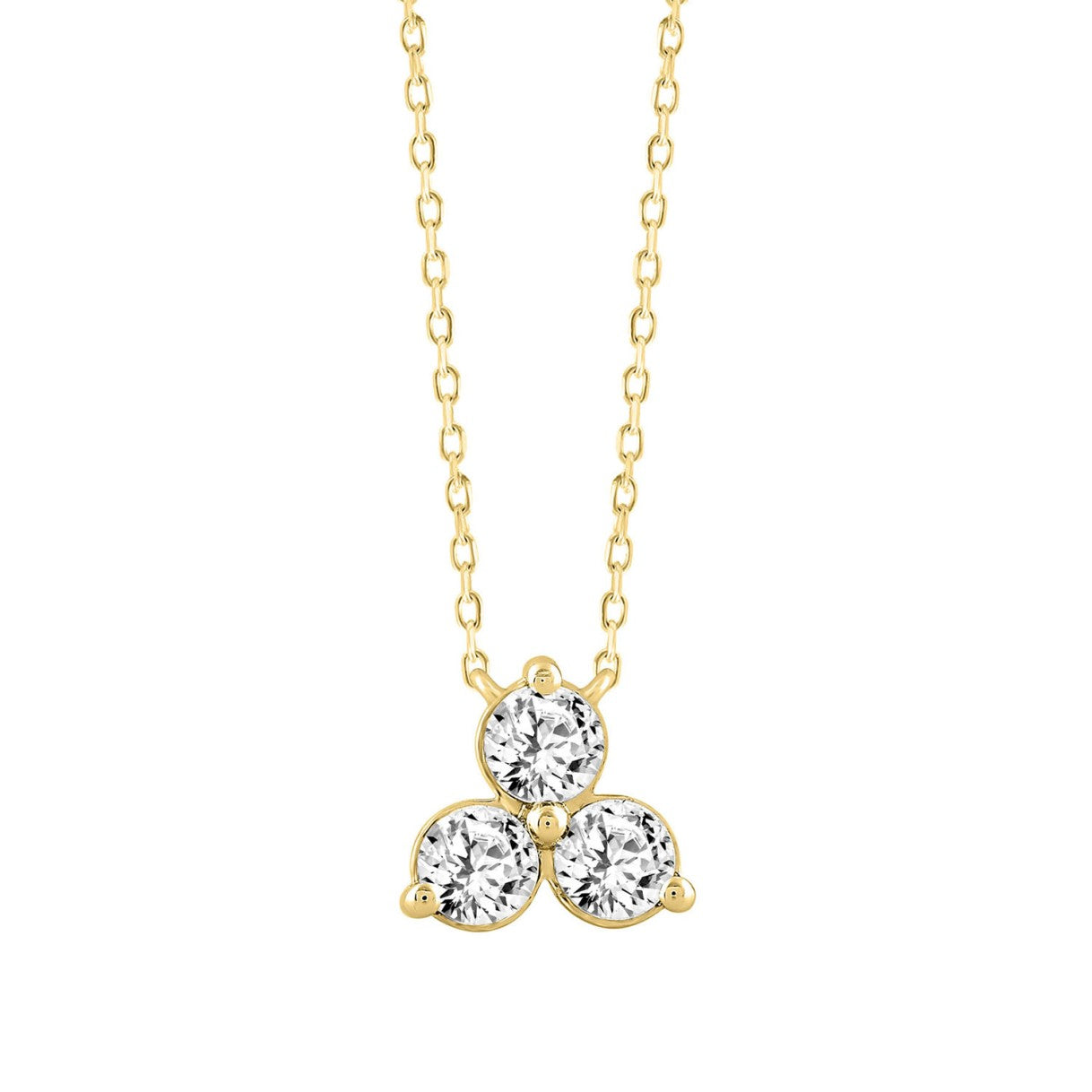 LADIES NECKLACE 1CT ROUND DIAMOND 14K YELLOW GOLD WITH CHAIN 