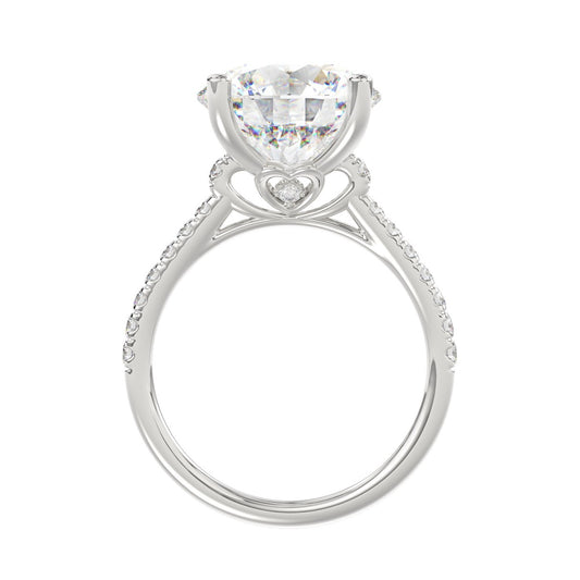 LADIES BRIDAL SET 5 1/2CT ROUND DIAMOND 14K WHITE GOLD (CENTER STONE ROUND DIAMOND 5CT )