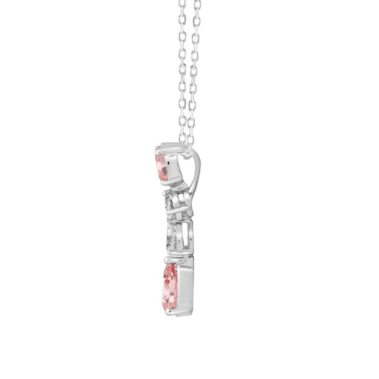 14K WHITE GOLD 2.00CT PEAR/OVAL/DIAMOND LADIES PENDANT WITH CHAIN