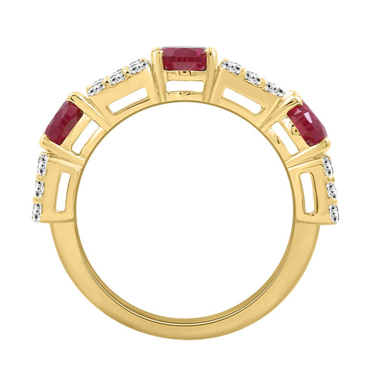 LADIES BAND 1CT ROUND/BAGUETTE/OVAL DIAMOND 14K YELLOW GOLD (CENTER STONE OVAL DIAMOND 2CT )
