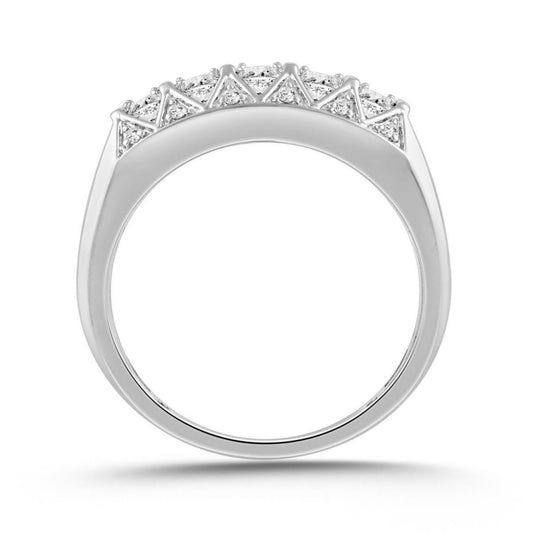 10K WHITE GOLD 1.00CT ROUND DIAMOND MEN'S RING