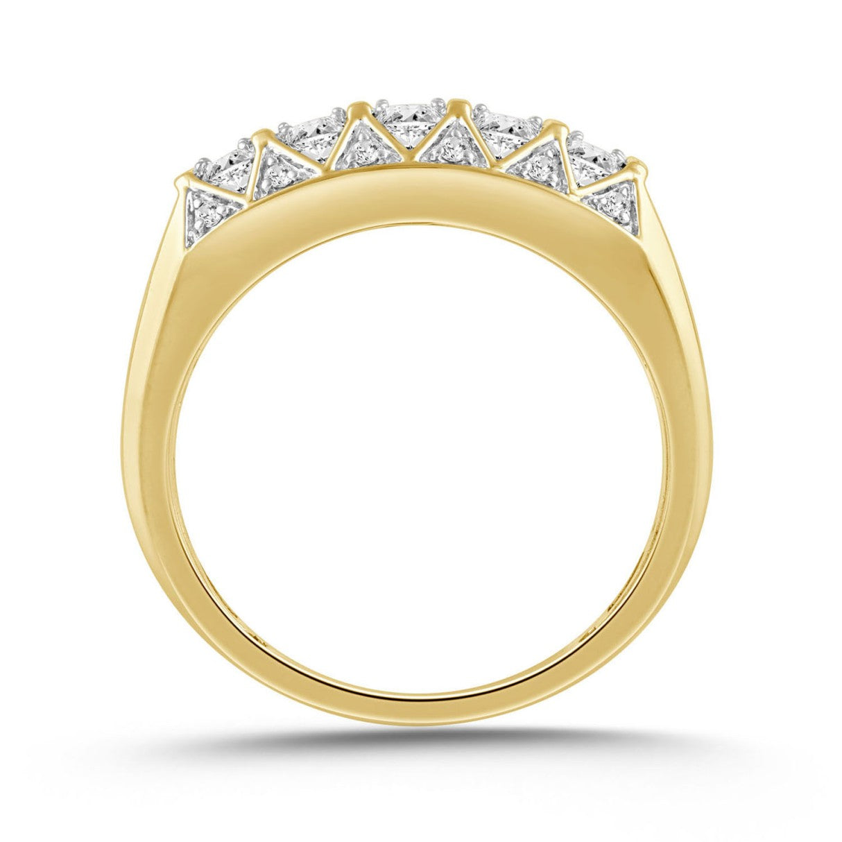 MEN'S RING 1.00CT ROUND DIAMOND 14K YELLOW GOLD 
