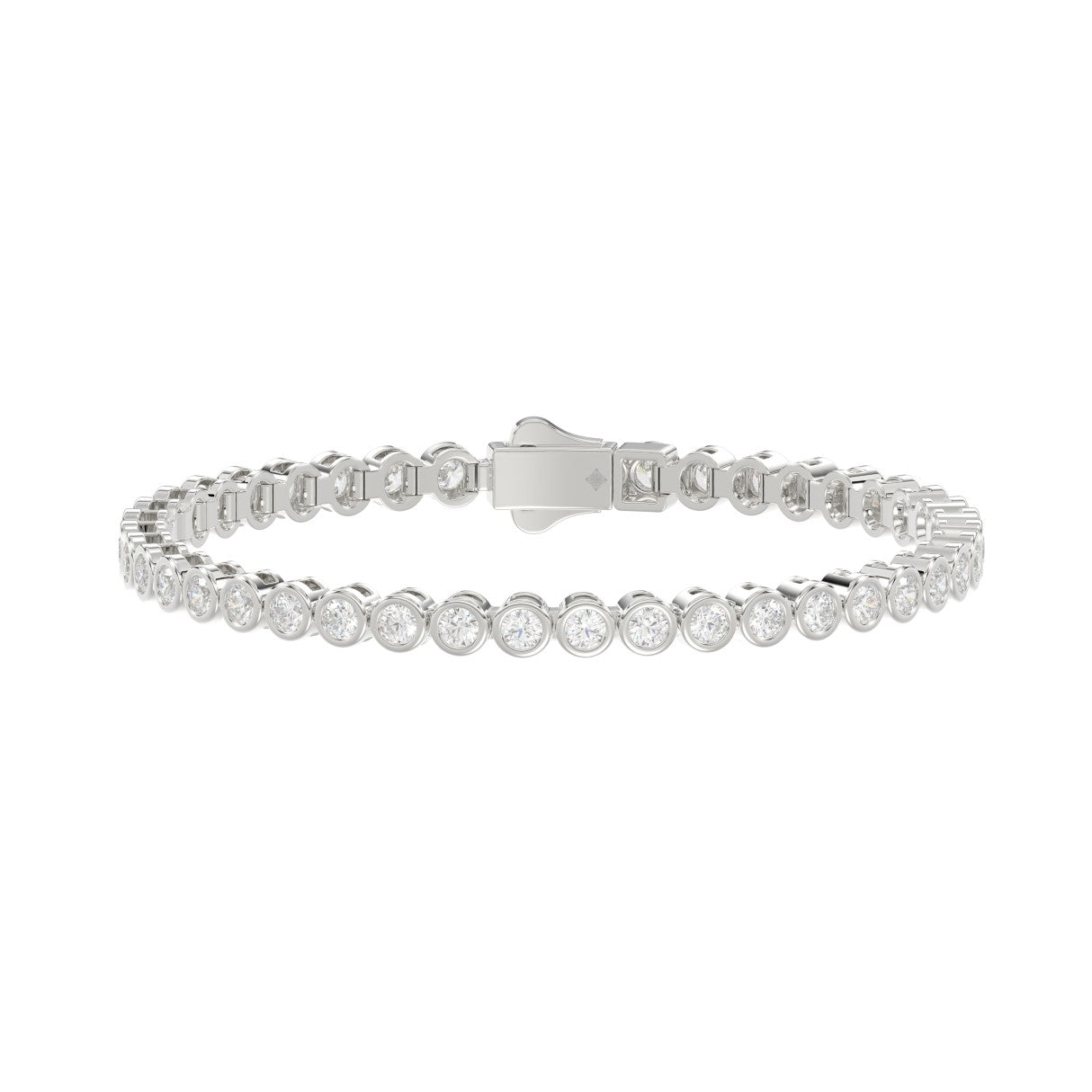 LADIES BRACELET 5.00CT ROUND DIAMOND 14K WHITE GOLD 