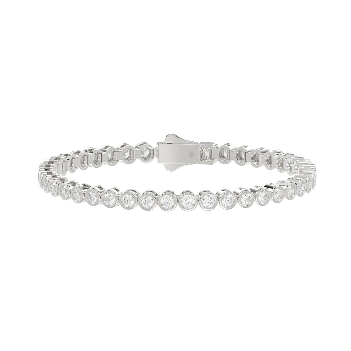LADIES BRACELET 5.00CT ROUND DIAMOND 14K WHITE GOLD 