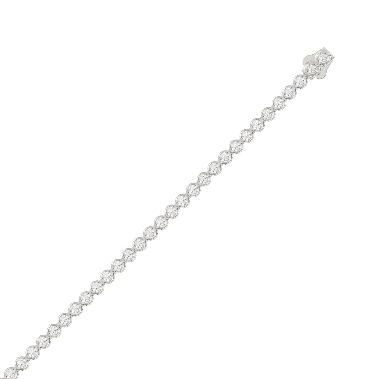 LADIES BRACELET 5.00CT ROUND DIAMOND 14K WHITE GOLD 