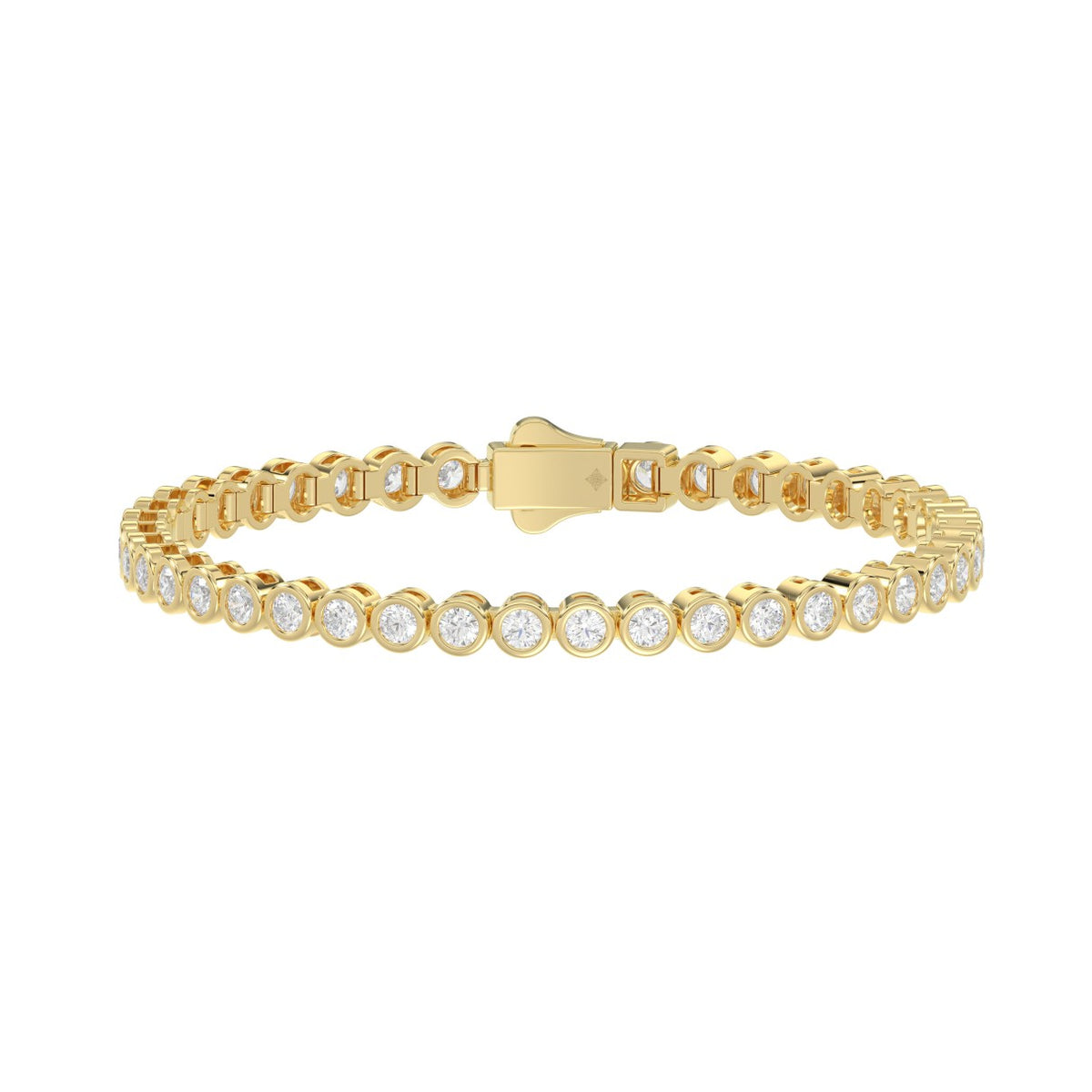 LADIES BRACELET 5.00CT ROUND DIAMOND 14K YELLOW GOLD